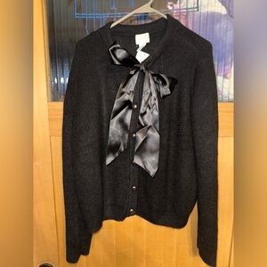 NWT H&M BOW-DETAIL CARDIGAN-holiday Size XL